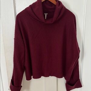 Free People Sz S Cashmere Women's Burgundy Sweater